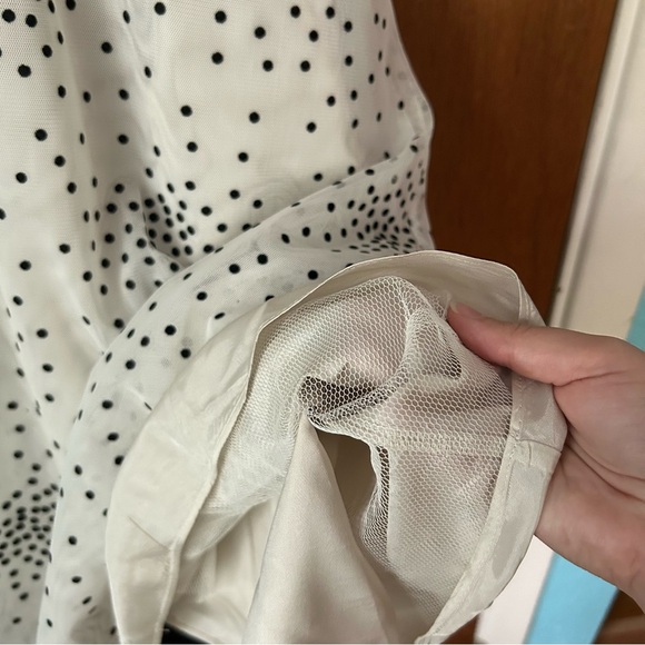 BCBGMAXAZRIA Black and White Polka Dot Strapless Tulle Dress - Picture 6 of 9